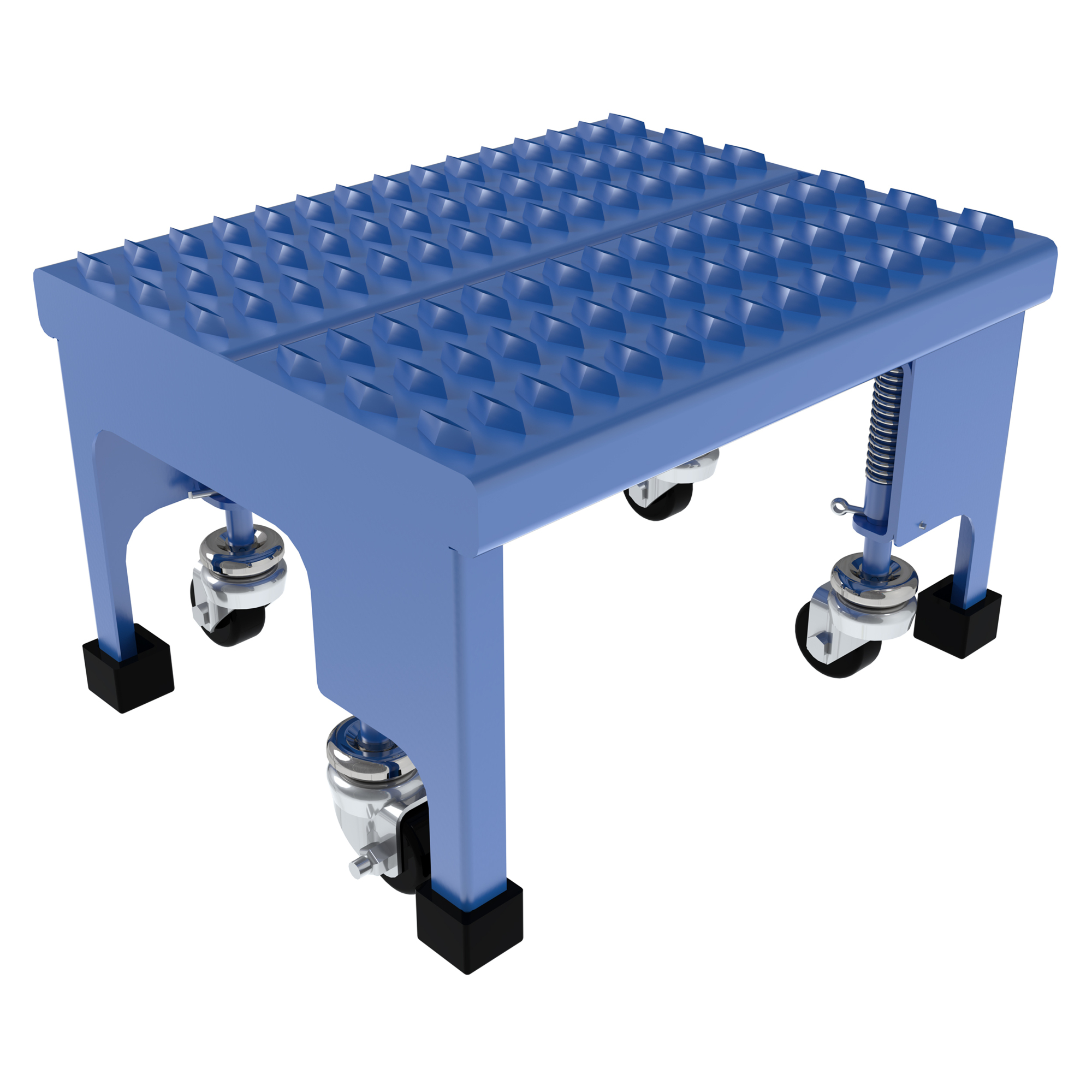 Vestil Steel Standard Slope Ladder — 58 Degree, Grip Strut Steps, 16-13/16in. Step Width, 350-Lb. Capacity, Blue, Model# LAD-PW-18-1-G-NHR